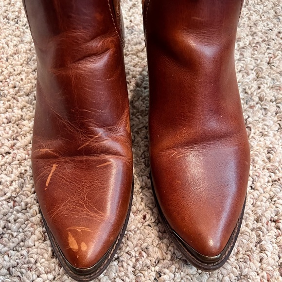 Steve Madden Booties | Cognac Booties | Leather Ankle Boots - Picture 3 of 6